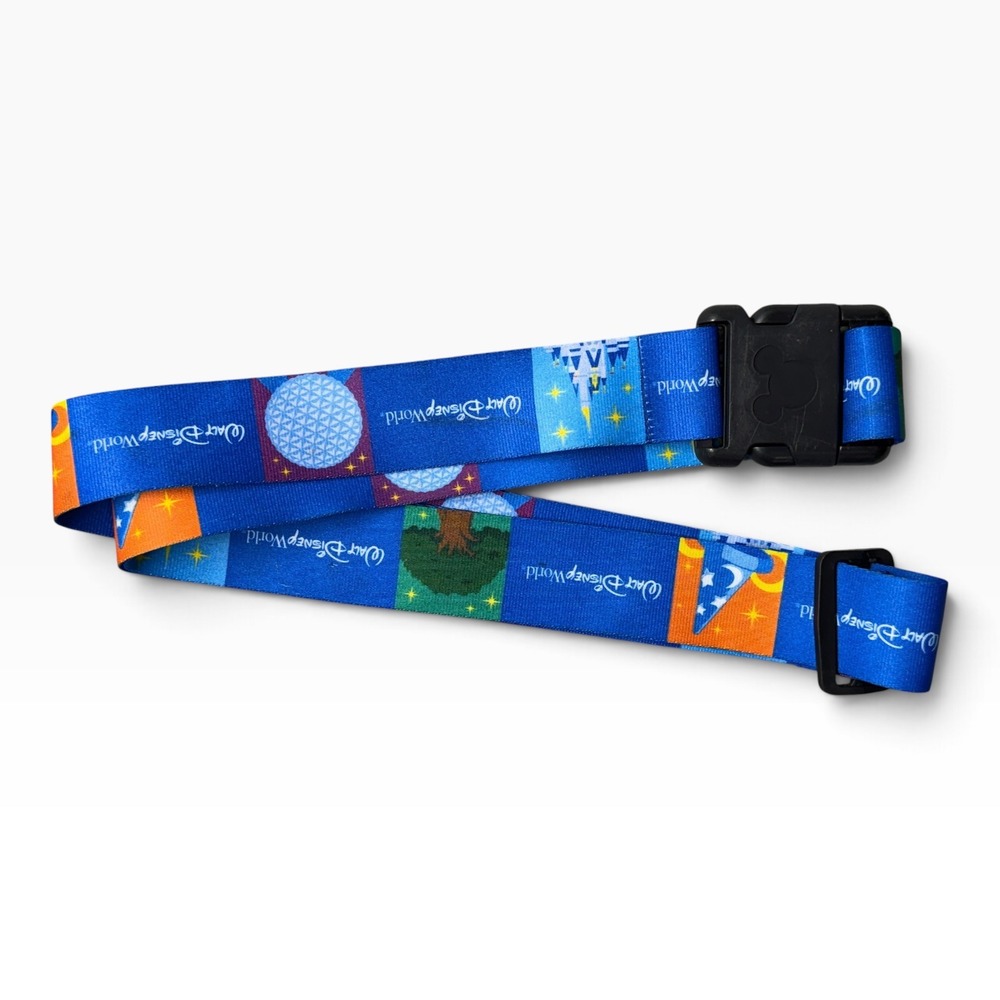Disney Parks Walt Disney World Four Parks Icons Blue Luggage Strap Mickey Buckle